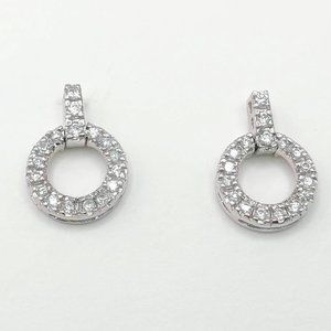 NEW 925 Sterling Silver CZ Cubic Zirconia Cluster Stud Hoop Earrings